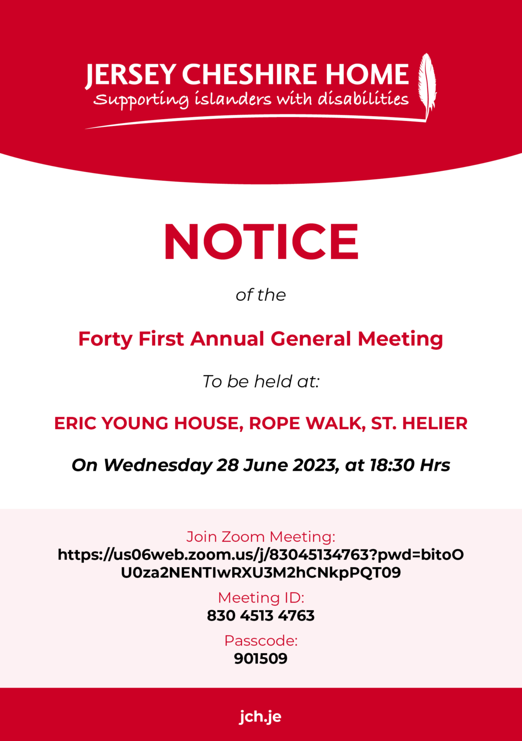 AGM 2023 Jersey Cheshire Home